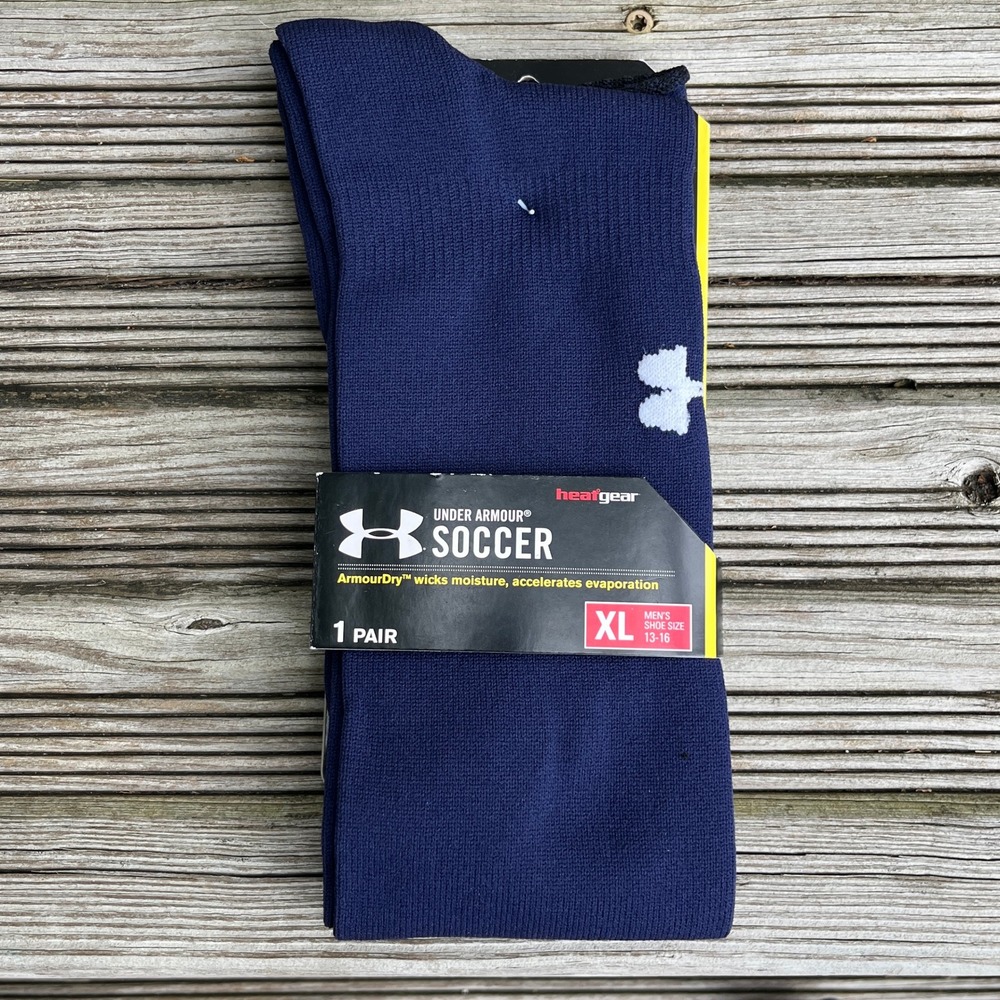Under Armour Soccer OTC HeatGear Socks Navy Blue Mens Adult‎ XL